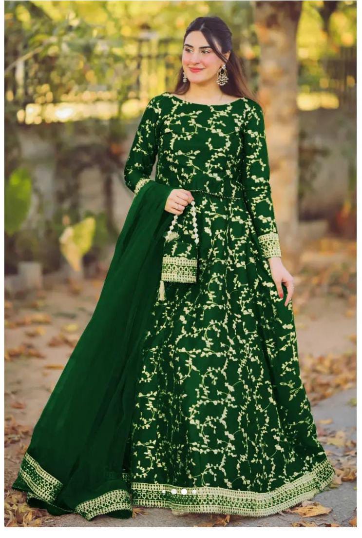 3-Piece Embroidered Top, Flared Skirt, and Ornate Dupatta with Eidi Potlii