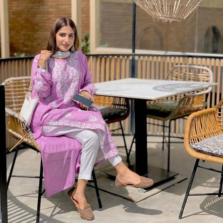 2 Pc Indian kurti Chhicken kari kurta with Trouser